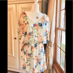 Floral dolman sleeve dress